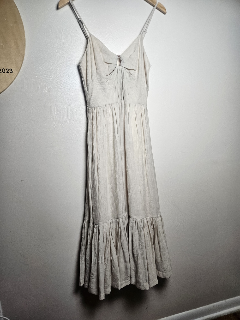 Petal & Pup Cream Maxi Dress with Tie Front - Picture 1 of 9